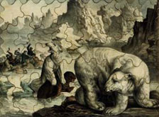 Puzzle mit Eisbären und Robbenjagd, um 1850